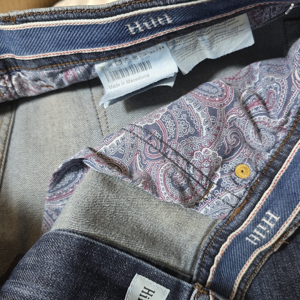 Hiltl Vintage Wash Straight Leg Jeans Mens 38x27.5 Hemmed Blue Denim - Picture 6 of 8